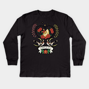 Sweet and Sour Lemon Bird - Traditional Tattoo Kids Long Sleeve T-Shirt